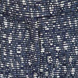 Emilio Pucci Navy Blue and Whte Textured Fringed Bottom Shorts M