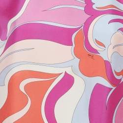 Pre Owned Emilio Pucci Pink Printed Silk Top M
