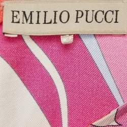 Pre Owned Emilio Pucci Pink Printed Silk Top M