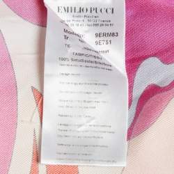 Pre Owned Emilio Pucci Pink Printed Silk Top M