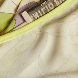 Pre Owned Emilio Pucci Green Printed Jersey Maxi Dress S