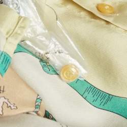 Pre Owned قميص حرير مطبوع متعدد الألوان بأكمام قصيرة إميليو بوتشي مقاس متوسط