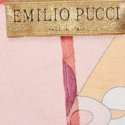 Pre Owned Emilio Pucci Orange/Pink Printed Voile Short Dress S