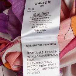 Pre Owned Emilio Pucci Orange/Pink Printed Voile Short Dress S