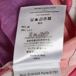 Pre Owned Emilio Pucci Orange/Pink Printed Voile Short Dress S