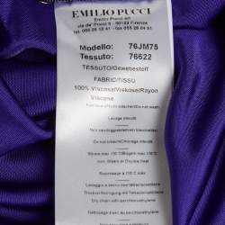 Pre Owned Emilio Pucci Purple Jersey Draped Top M