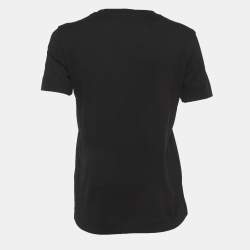 Pre Owned Emilio Pucci Black Cotton Logo T-Shirt XS