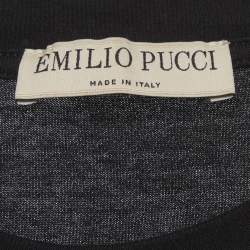 Pre Owned Emilio Pucci Black Cotton Logo T-Shirt XS