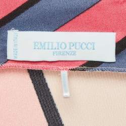 مملوكة مسبقًا Emilio Pucci Pink Stripe Print Jersey Midi Wrap Dress L