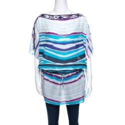 Emilio Pucci Multicolor Printed Cotton Voile Tunic M