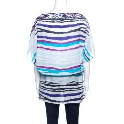 Emilio Pucci Multicolor Printed Cotton Voile Tunic M