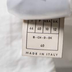 Pre Owned Emilio Pucci White Cotton Sangallo Trim Pintuck Detail Blouse M