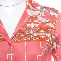 مملوكة مسبقًا فستان إيميليو بوتشي حرير وردي مطبوع بحزام S