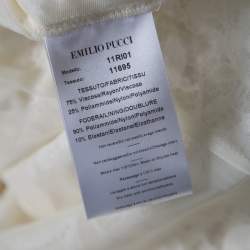 مملوكة مسبقًا Emilio Pucci White Floral Lace Scalloped Trim Ruched One Shoulder Dress S