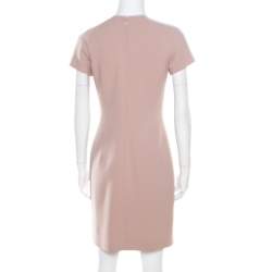 Pre Owned Emilio Pucci Blush Pink Wool Contrast Bodice Tie Detail Short Sleeve Dress M