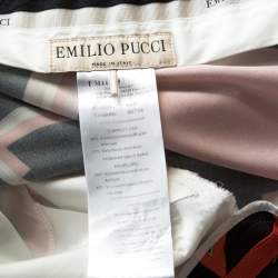 Emilio Pucci Multicolor Monogram Print Crepe Knit Trousers S