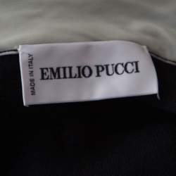 Emilio Pucci Navy Blue Embellished Trim Long Sleeve Cardigan M 