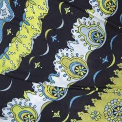 Pre Owned Emilio Pucci Multicolor Printed Stretch Jersey Plunge Neck Dress S
