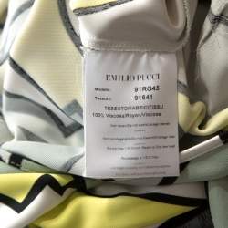 Pre Owned Emilio Pucci Multicolor Geometric Printed Silk Jersey Belted Dress M