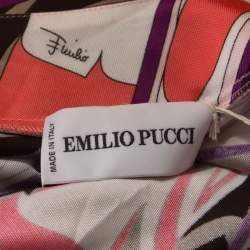 Emilio Pucci Multicolor Signature Print Jersey Knit Drawstring Short Dress M