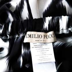 Emilio Pucci Multicolor Printed Silk Drawstring Waist Tapered Pants M