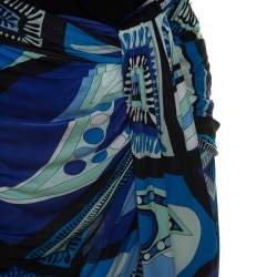 Emilio Pucci Multicolor Printed Jersey Draped Pants S 