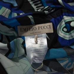 Emilio Pucci Multicolor Printed Jersey Draped Pants S 