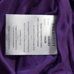 Pre Owned Emilio Pucci Purple Jersey Buckle Detail Ruched Waist Dress S