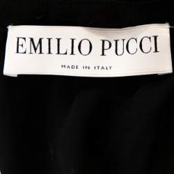 Emilio Pucci Black Crepe Embellished Ruffle Trim Jumpsuit S