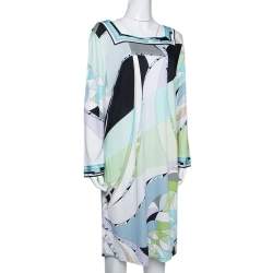 Emilio Pucci Multicolor Printed Jersey Shift Dress XL