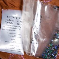 Pre Owned تونيك ايميليو بوتشي قطن بني مزخرف أوف شولدر مقاس صغير (سمول)