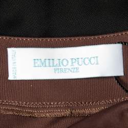 Emilio Pucci Firenze Black Colorblock Jersey Sheath Dress L