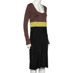 Emilio Pucci Firenze Black Colorblock Jersey Sheath Dress L