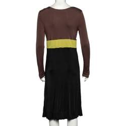 Emilio Pucci Firenze Black Colorblock Jersey Sheath Dress L