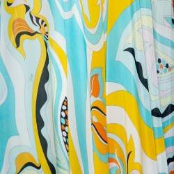 Pre Owned Emilio Pucci Multicolored Badea Print Cotton Off-Shoulder Tiered Dress L