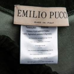 Pre Owned Emilio Pucci Green Suede Tapered Leg Trousers M