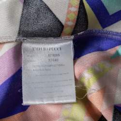 Pre Owned Emilio Pucci Multicolor Kaleidoscope Printed Silk Knit Midi Dress M