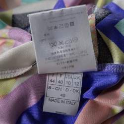 Pre Owned Emilio Pucci Multicolor Kaleidoscope Printed Silk Knit Midi Dress M