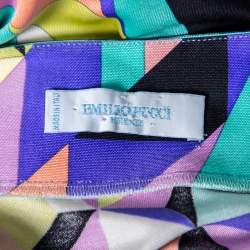 Pre Owned Emilio Pucci Multicolor Kaleidoscope Printed Silk Knit Midi Dress M