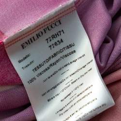 Pre Owned Emilio Pucci Multicolored Jersey Flared Sleeve Detailed Short Dress S