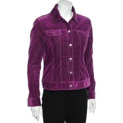 Emilio Pucci Purple Corduroy Button Front Jacket M