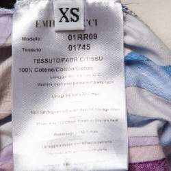 Pre Owned Emilio Pucci Multicolored Printed Cotton Belted Mini Dress S