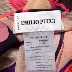 مملوكة مسبقًا توب قفطان إميليو بوتشي حرير مطبوع متعدد الألوان بحزام مقاس متوسط - ميديوم