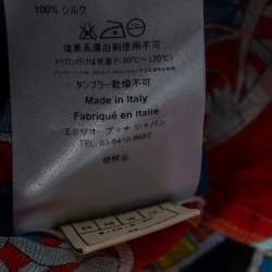 Pre Owned Emilio Pucci Multicolored Silk Cut Out Back Detail Sleeveless Beach Dress M