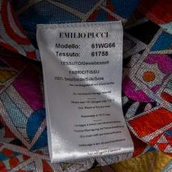 Pre Owned Emilio Pucci Multicolored Silk Cut Out Back Detail Sleeveless Beach Dress M