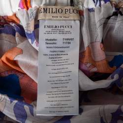 Pre Owned Emilio Pucci Multicolored Printed Cotton Beach Skirt M
