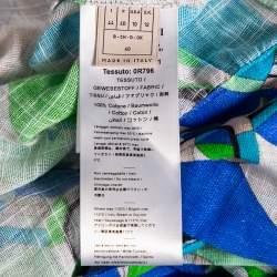 Emilio Pucci Multicolored Printed Cotton Wrap Detail Top & Midi Skirt Set M