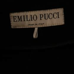 Emilio Pucci Black Wool Embellished Pocket Detailed Coat S 