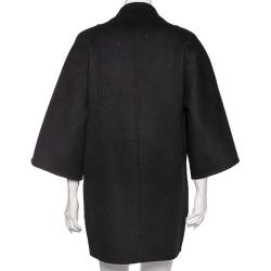 Emilio Pucci Black Wool Embellished Pocket Detailed Coat S 