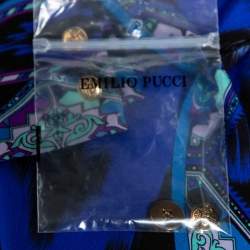 Pre Owned فستان قميص ايميليو بوتشي حرير مطبوع أزرق مقاس صغير (سمول)